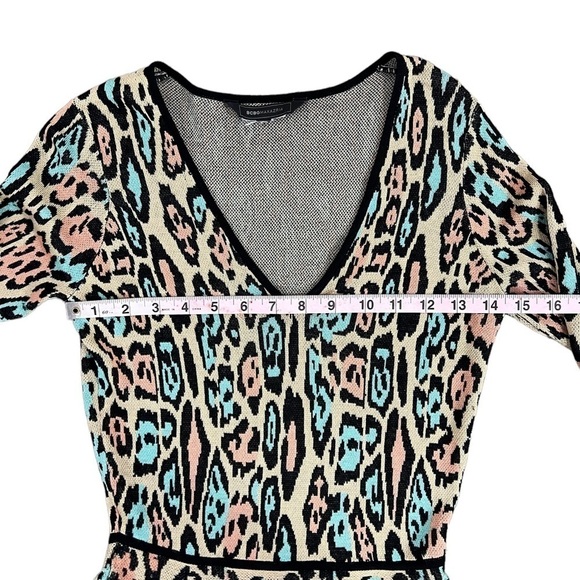 BCBGMAXAZRIA Leopard Print Fit and Flair Skater Dress Size Small - Picture 9 of 12